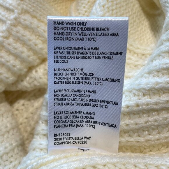 Backyard Roses Stacey Ivory Cable -Knit Cropped Sweater - Size Small - NWT - Picture 5 of 7